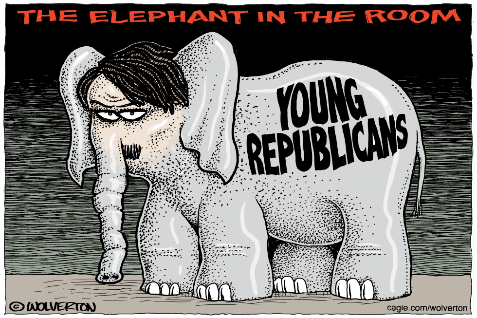 Young Republican Elephant with Hitler Face