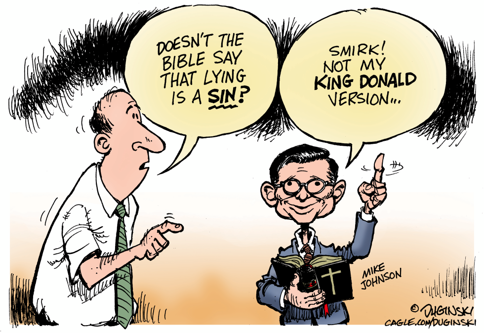 Speaker Mike Johnson and lying