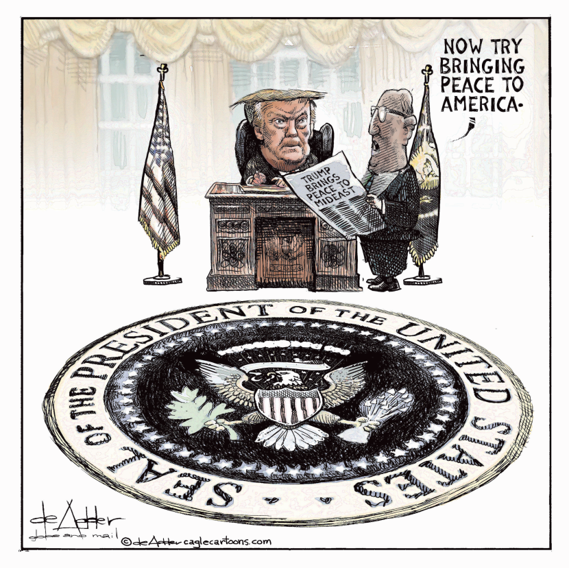 Trump shouyld bring peace to the USA now