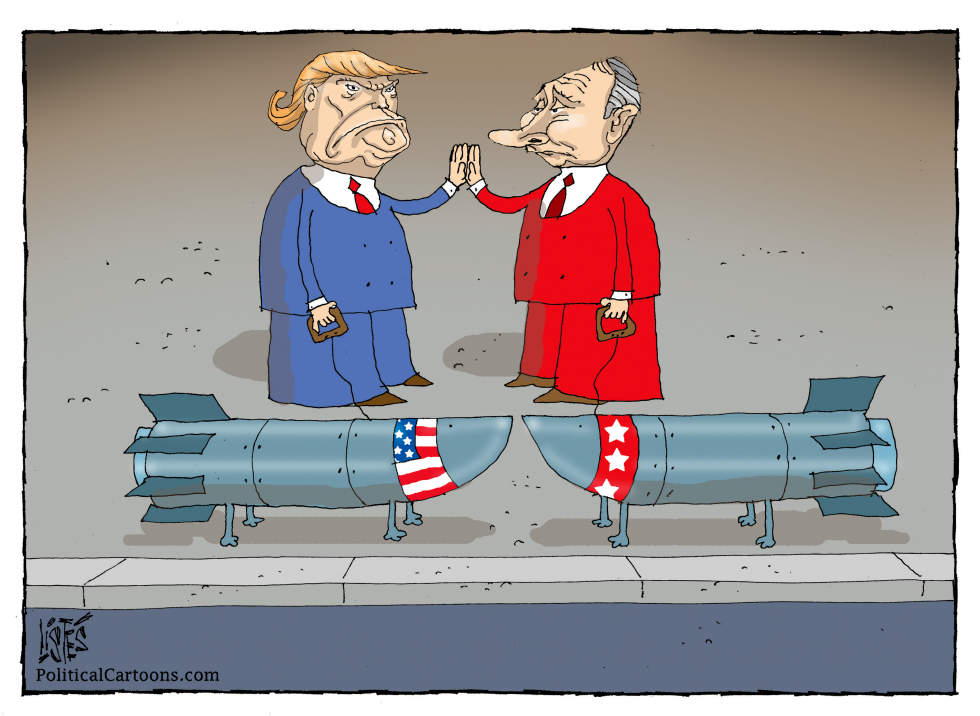 TRUMP AND PUTIN WITH THEIR PETS
