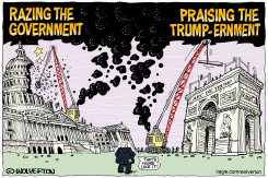 CUTTING GOVERNMENT WHILE BUILDING AN ARCH by Monte Wolverton