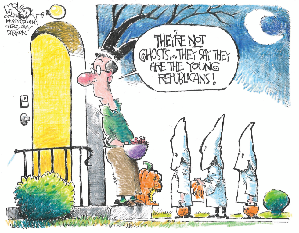 Young Republicans appear as KKK figures on Halloween doorstep