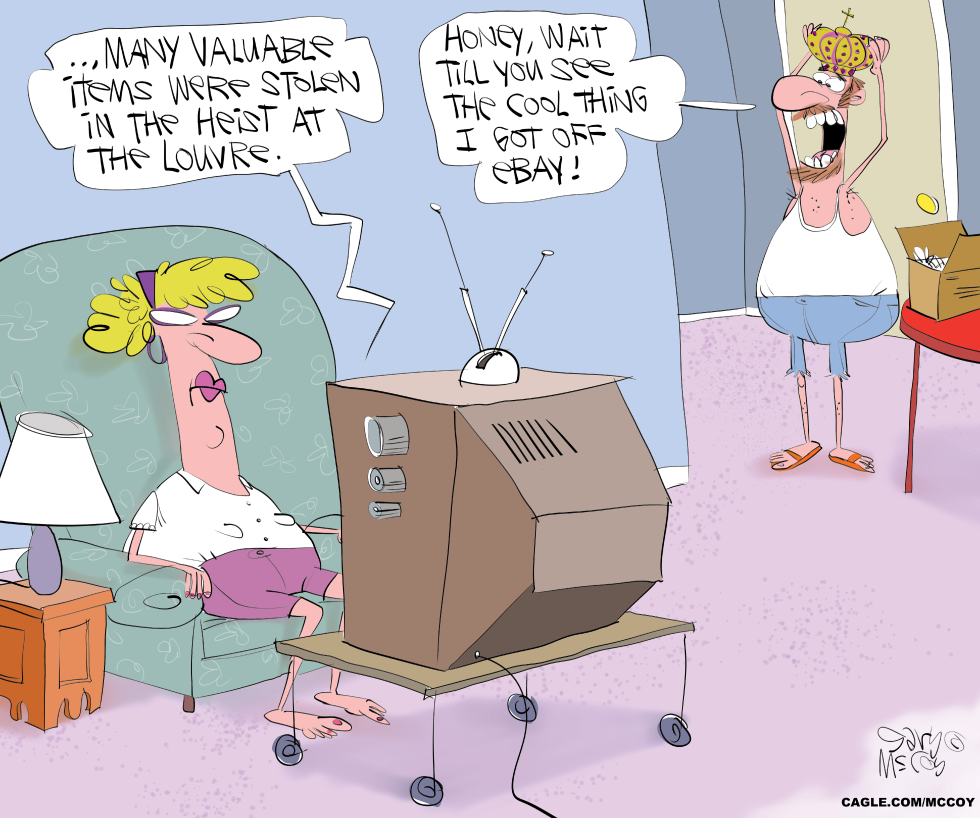 Louvre Heist Loot Turns Up on eBay in Cartoon Take on Museum Theft