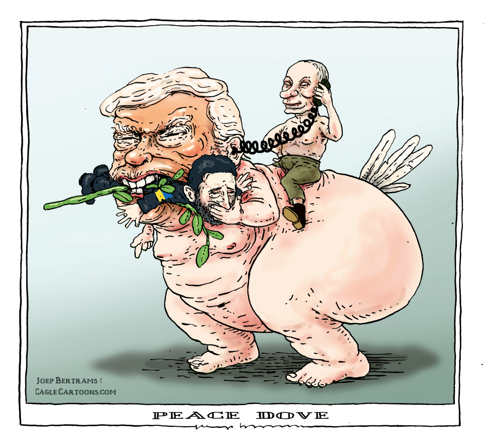 Trump as a false fat peace dove