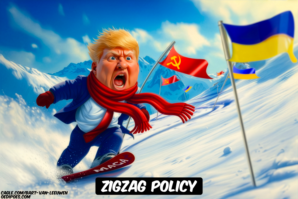 Trump skiing