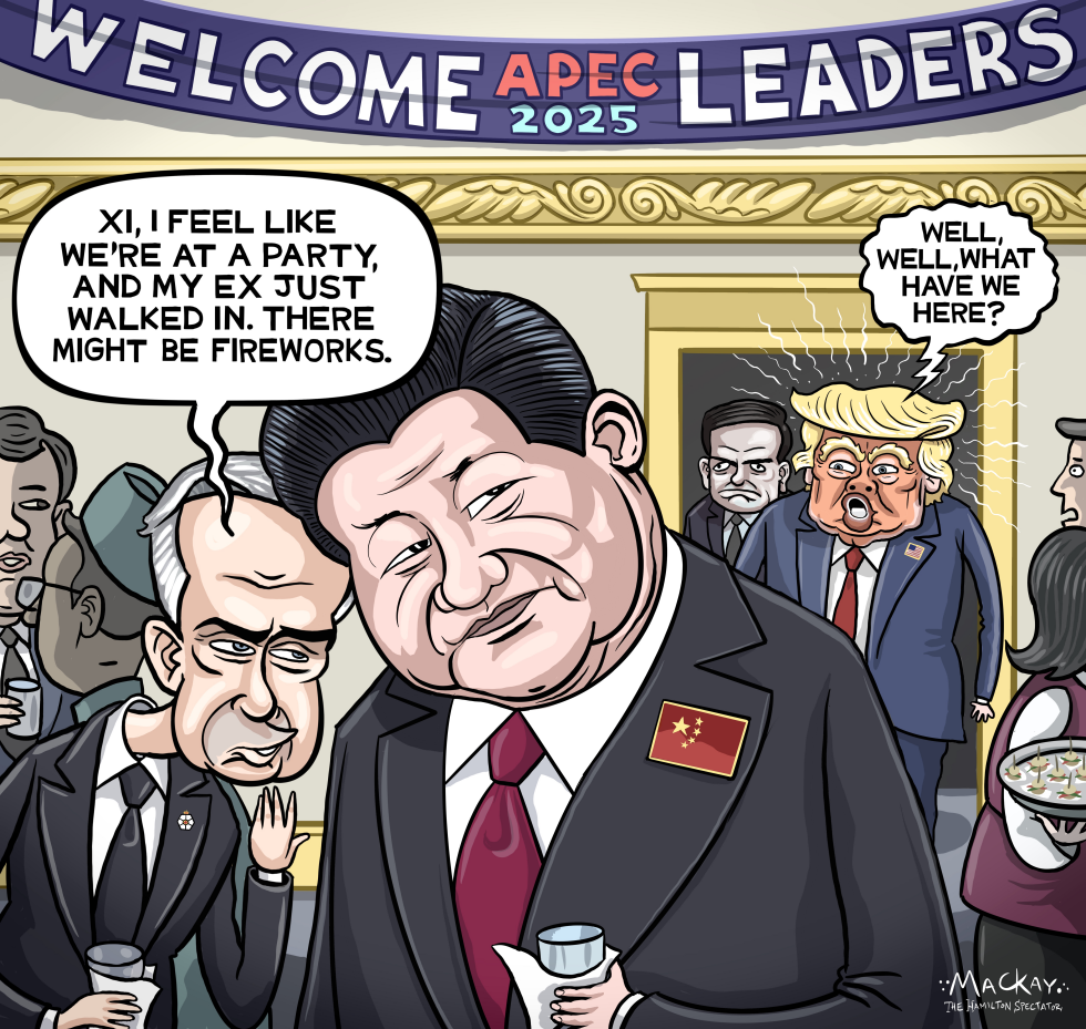 Carney and Xi share tense APEC moment as Trump arrives