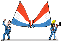 DUTCH FLAG IN A KNOT, LIBERAL AND POPULIST by Schot