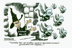 STEPHEN MILLER AND ICE by Jimmy Margulies