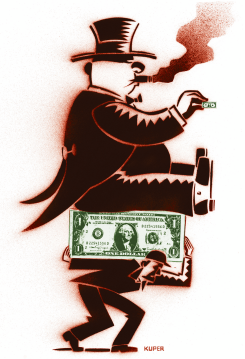 INCOME DISPARITY BETWEEN WEALTHY AND WORKING CLASS by Peter Kuper