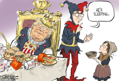 THE PRESIDENT SLEEPS DURING THE SHUTDOWN by Jeff Koterba