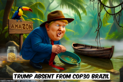 TRUMP LOOKING FOR GOLD IN AMAZON by Bart van Leeuwen