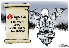 STEPHEN MILLER, TRUMP GARGOYLE by Paul Duginski