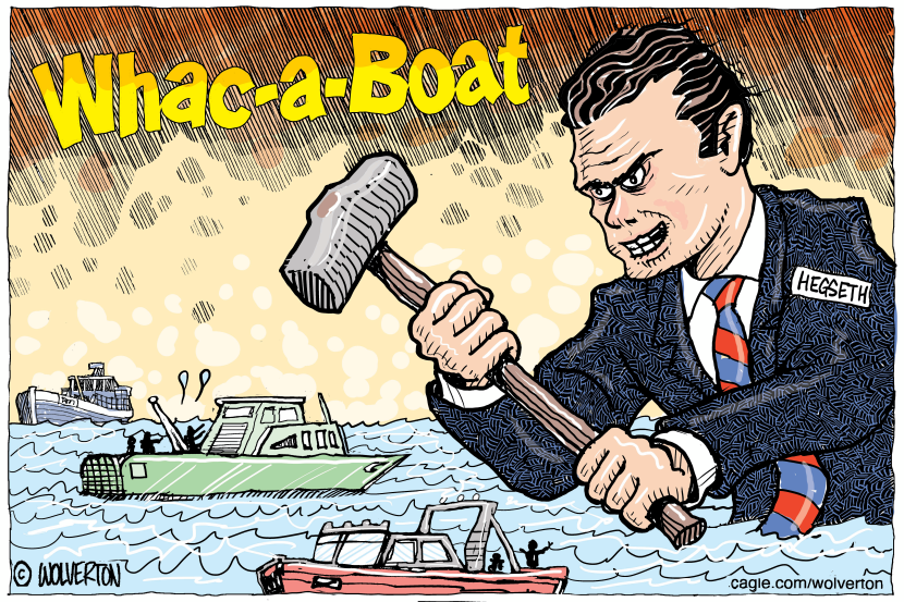 Pete Hegseth Playing Whac-a-Boat
