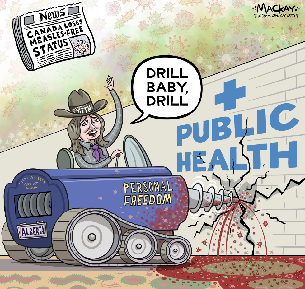 Danielle Smith drills through virus protection