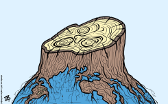 COP 30 SCREAM CLIMATE CHANGE WORLD TREE by Emad Hajjaj