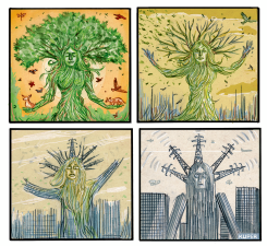 MOTHER NATURE DISAPPEARING IN THE MODERN WORLD by Peter Kuper