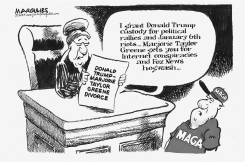 TRUMPS SPLITS WITH MARJORIE TAYLOR GREENE by Jimmy Margulies