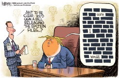 TRUMP SAYS RELEASE EPSTEIN FILES by Rick McKee