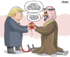 TRUMP AND MBS MEET OVER THE BODY OF K by Graeme MacKay
