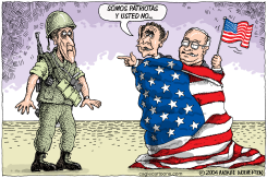 PATRIOTISMO ENTRE BUSH Y KERRY by Monte Wolverton