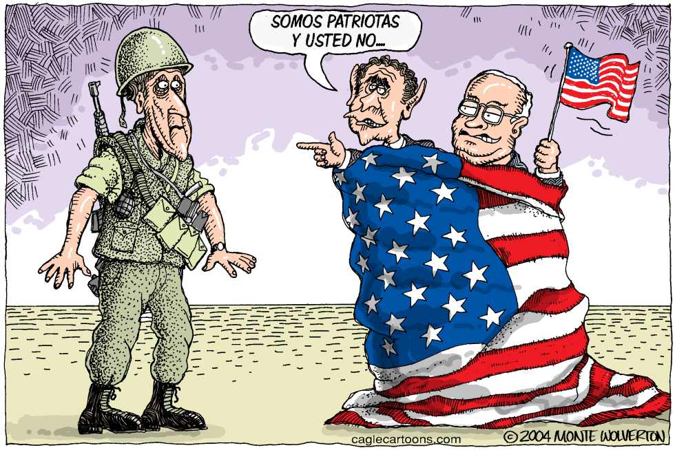  PATRIOTISMO ENTRE BUSH Y KERRY by Wolverton