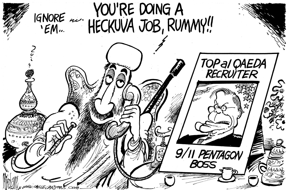  BIN LADEN HECKUVA JOB RUMMY by Mike Lane