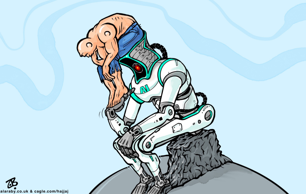 Human AI Thinker Rodin Statue Hal Robot Future