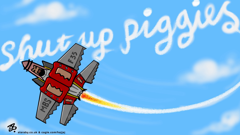 MBS Trump F35 Khashoggi Shutup piggy Press Freedom