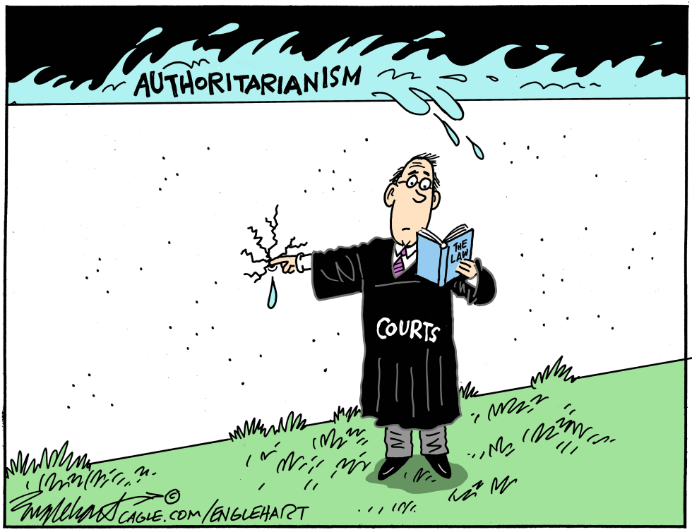 Courts Block Authoritarianism Drip in Latest Englehart Drawing