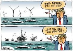 OFFSHORE WIND FARMS VS. OIL RIGS by Paul Duginski
