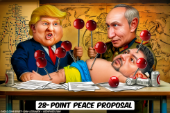 TRUMP PUTIN 28-POINT PEACE PLAN by Bart van Leeuwen