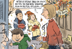 TWO TABLES FOR TURKEY DAY by Jeff Koterba