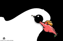TRUMP PEACE ILLUSION GAZA UKRAINE PLANS DOVE BOMB by Emad Hajjaj