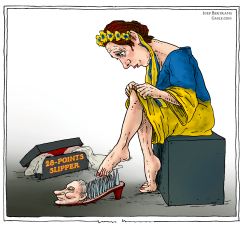 UKRAINE CINDERELLA TRYING THE 28-POINTS SLIPPER by Joep Bertrams