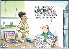 BLACK FRIDAY IN THE RED by Christopher Weyant