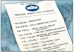 TRUMP'S SLEEPY SCHEDULE by Christopher Weyant