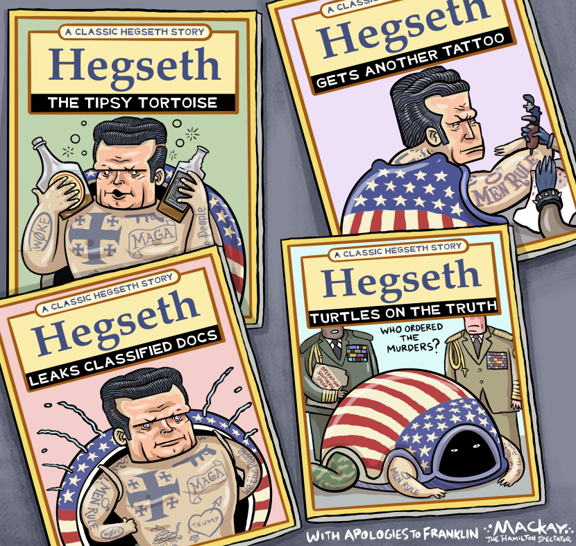 Pete Hegseth: tortoise cartoon character