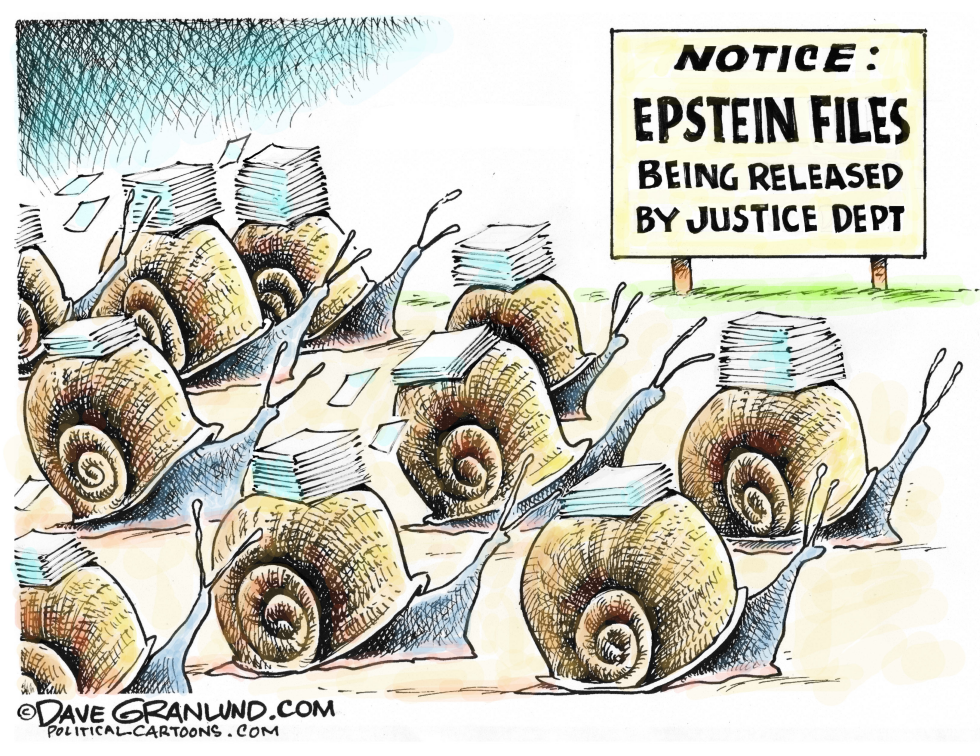 Snails haul Epstein files as Justice Department release drags