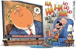 BIDEN LAUGHS AT SLEEPY DON by Rick McKee
