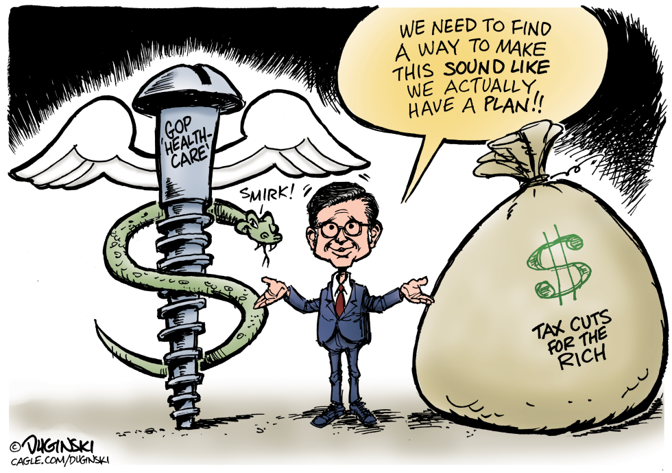 Mike Johnson Touts GOP Health Plan While Pointing to Tax Cuts for the Rich