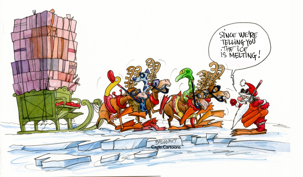 The ice floe is melting