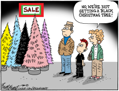 SHOPPING FOR AN XMAS TREE by Bob Englehart