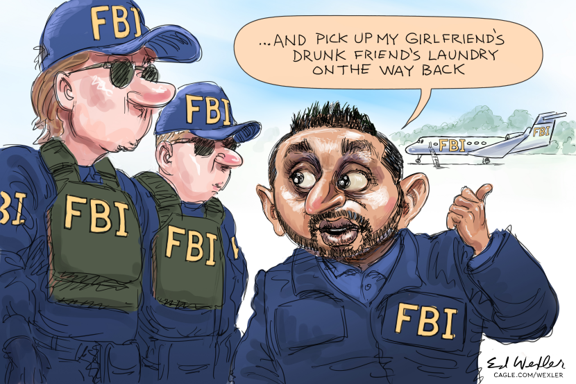 FBI Chief's Jet Turns Errand Boy in Satirical Cartoon