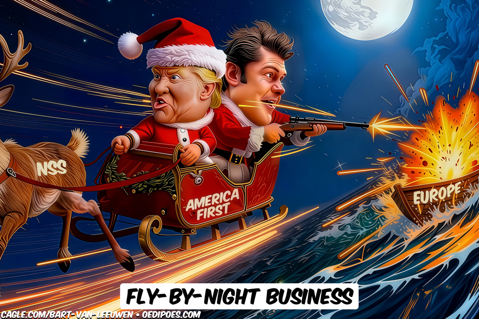 Trump and Hegseth flying in sled