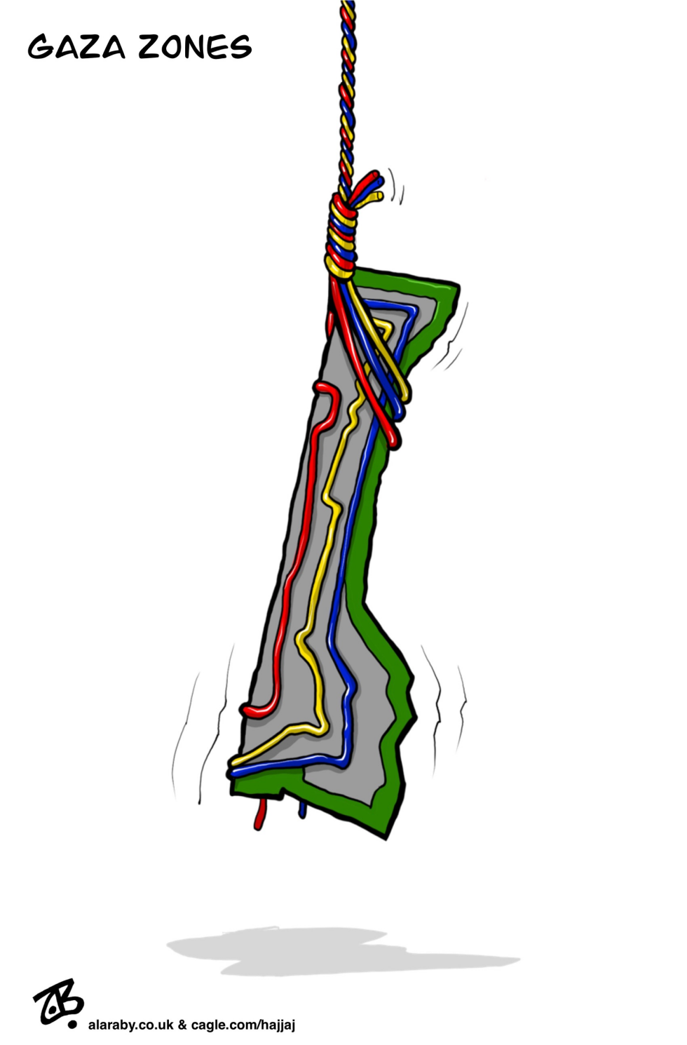 Gaza Colored Zones Lines Map Hang Occupation War