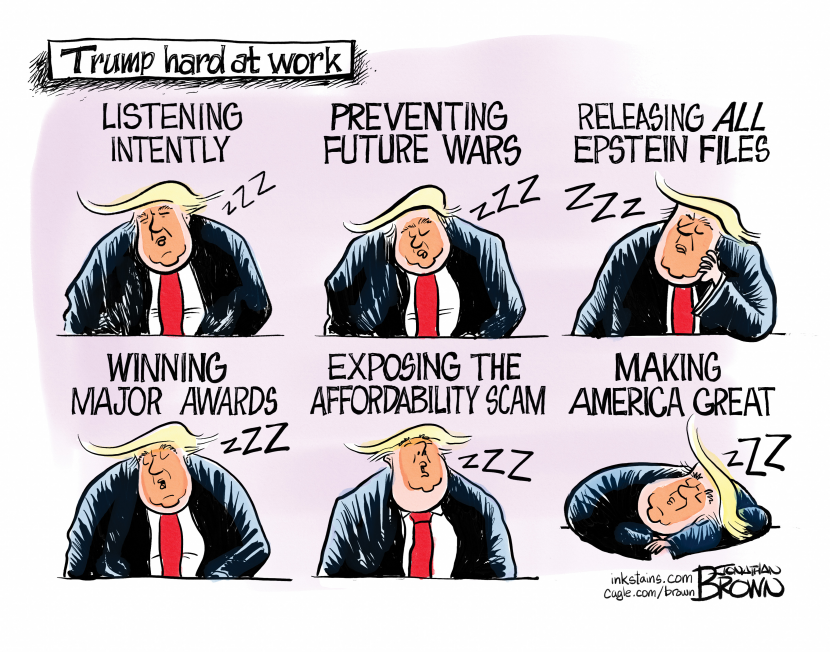 Sleeping Trump "Hard at Work"