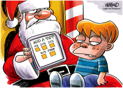 REMEMBER TO TIP YOUR SANTA by Dave Whamond