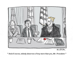 TRUMP'S DESIRE FOR MORE AWARDS by Peter Kuper