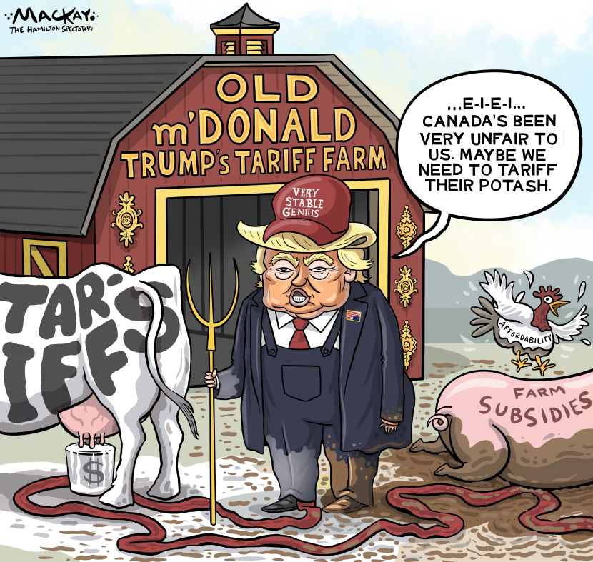 Old M'Donald Trump's messy Tariff Farm