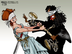 JUSTICE JACKSON FIGHTS LADY JUSTICE by Margolis & Cox
